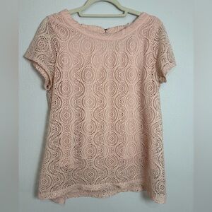 Banana Republic Elegant Lace Women’s Top - soft pink